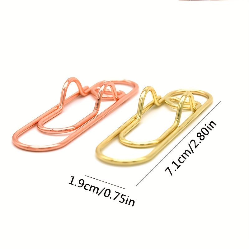 5pcs Metal Pen Clips Bookmarks Paper Clip Stationery Tool