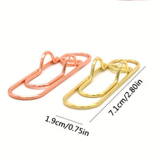 5pcs Metal Pen Clips Bookmarks Paper Clip Stationery Tool