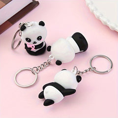 Panda Keychain Pendant Silicone Decoration for Keys Backpacks Wallets