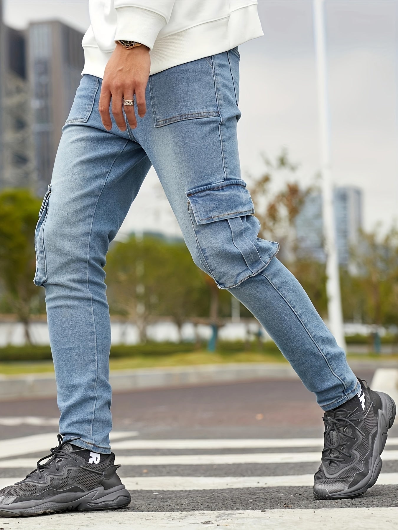 Men's Slim Fit Distressed Denim Pants
