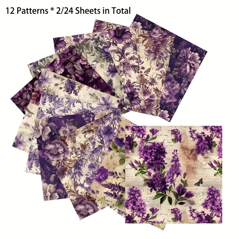 Violet Theme DIY Wrapping Paper 24 Sheets