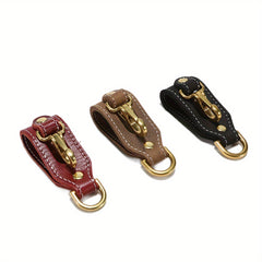 Cowhide Waist Hanging Keychain Hook Buckle for Outdoor Survival