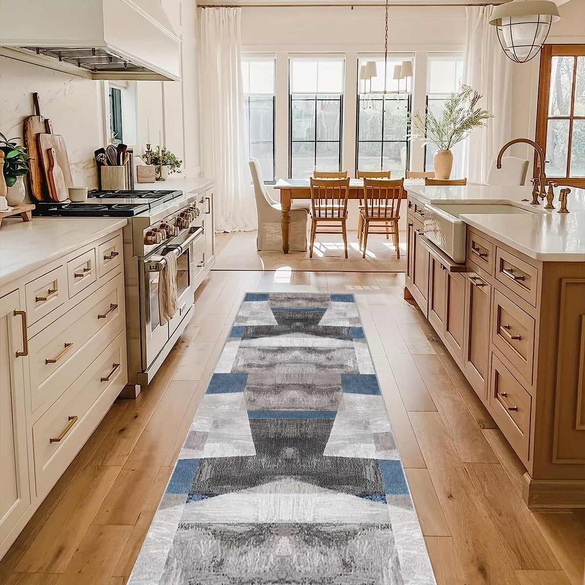 Modern Contemporary Runner Rug Abstract Laundry Room Long Oriental Hallway