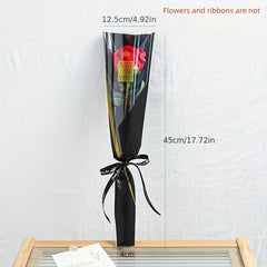Bronzing English Single Holiday Gift Bouquet Packaging Bag - 50 Sheets
