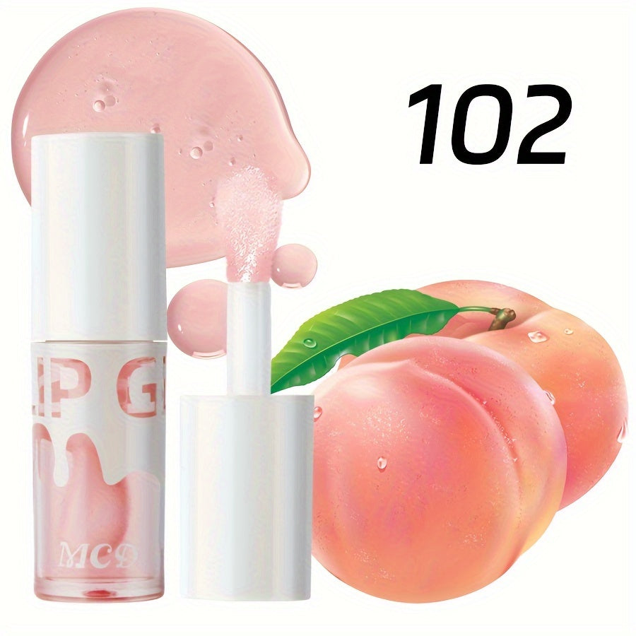 Peach & Strawberry Lip Gloss Pearly Glitter Moisturizing Lightening Nourishing