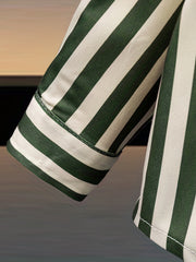 Boys Striped Button Down Shirt Long Sleeve Pocket Top Spring Summer Wear