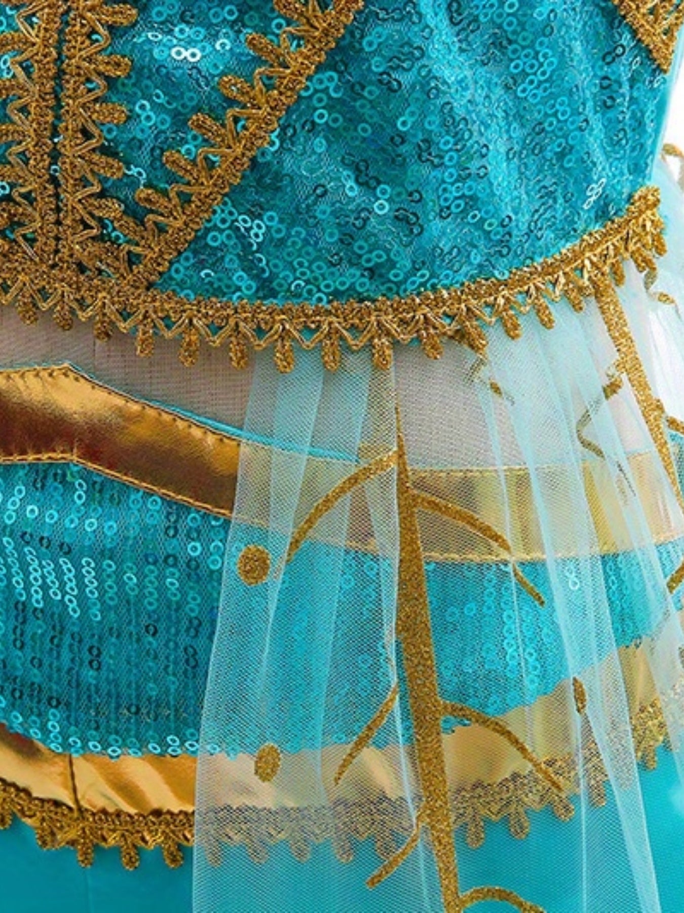 Jasmine Dress Kid Girls Princess Costume Fun Halloween Party Fancy Flower Fairy