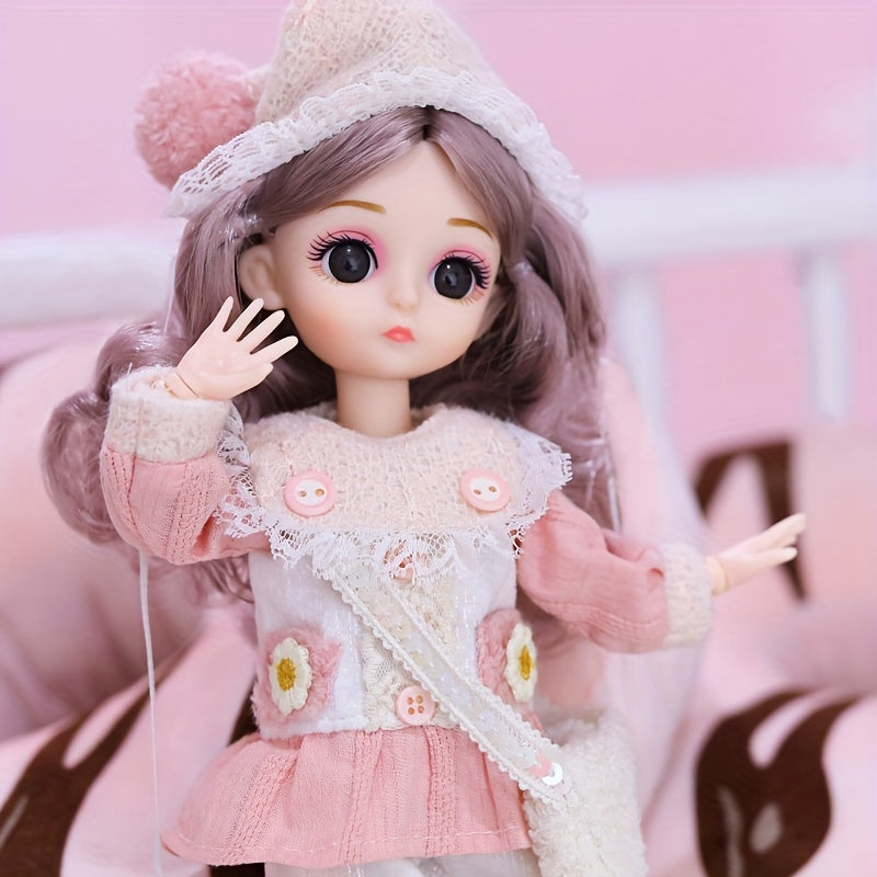 8in Doll Set Girl Toy Surprise Doll with Dress Pink Party Gift for Girls