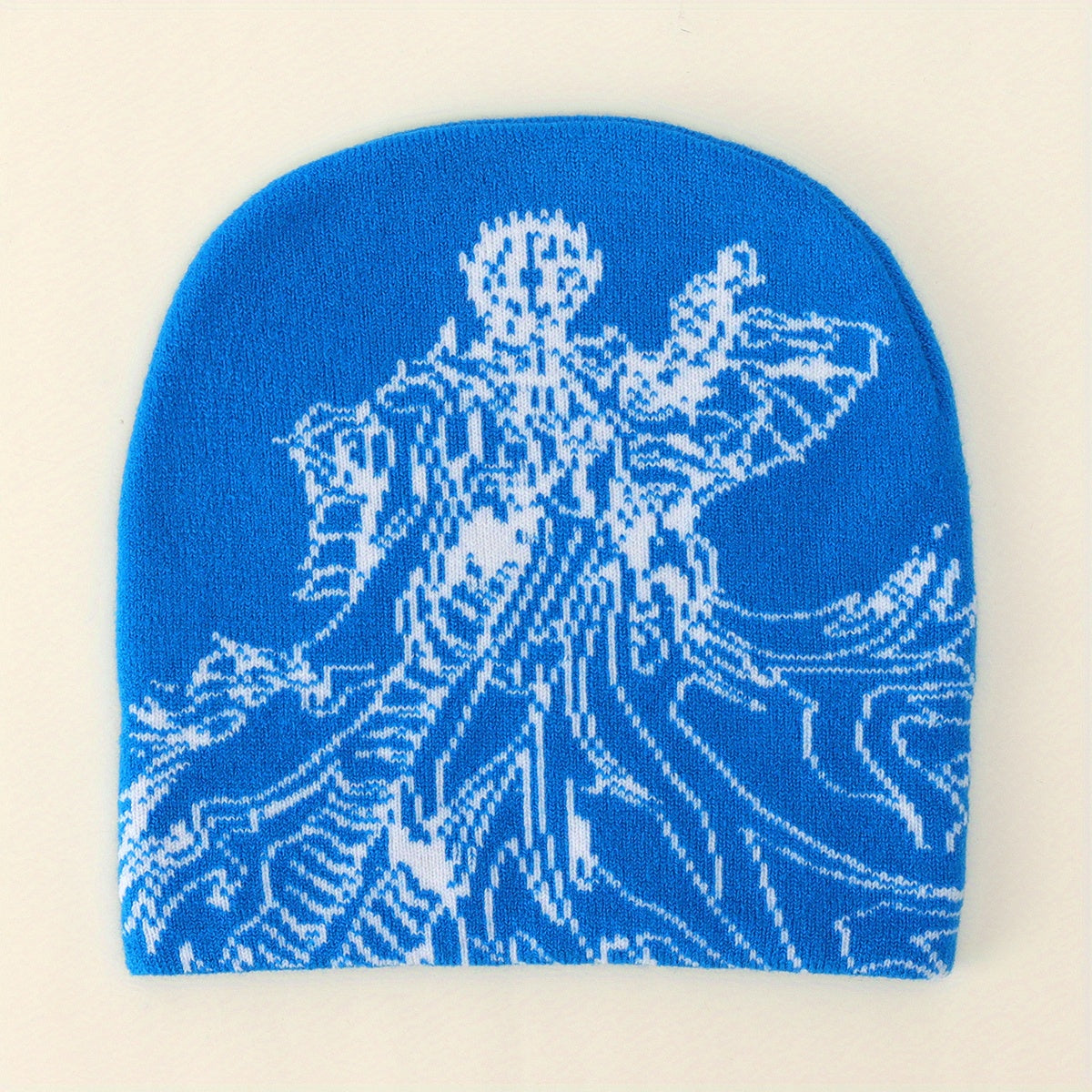Anime Jacquard Beanie Elastic Knit Hat Hip Hop Warm Skull Cap Soft Y2K
