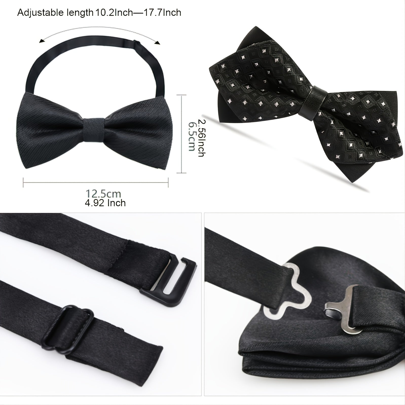 Classic Pre Tied Bow Tie Solid Tuxedo Adults & Children