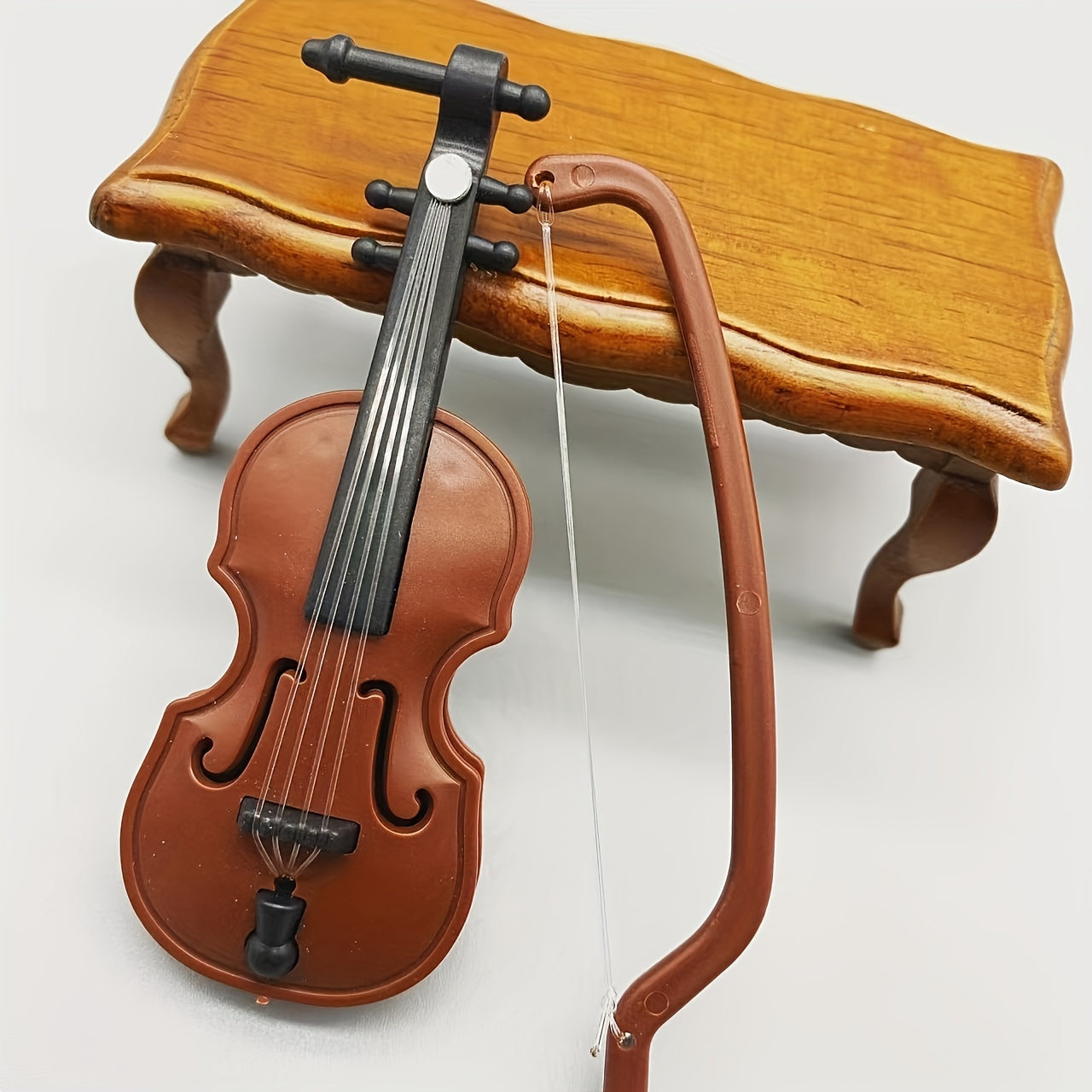 Mini Violin Model Toy House Decoration Musical Instrument DIY Handicraft