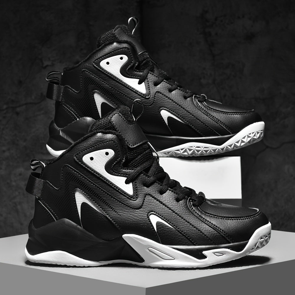 Men's Plush Lined Basketball Shoes Non Slip Sneakers