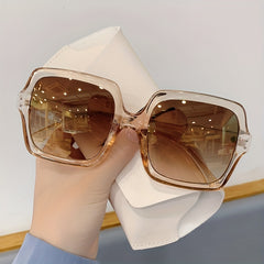 Oversized Square Frame Sunglasses Gradient Lens UV400