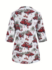 Christmas Casual Cardigan Women's Plus Graphic Print