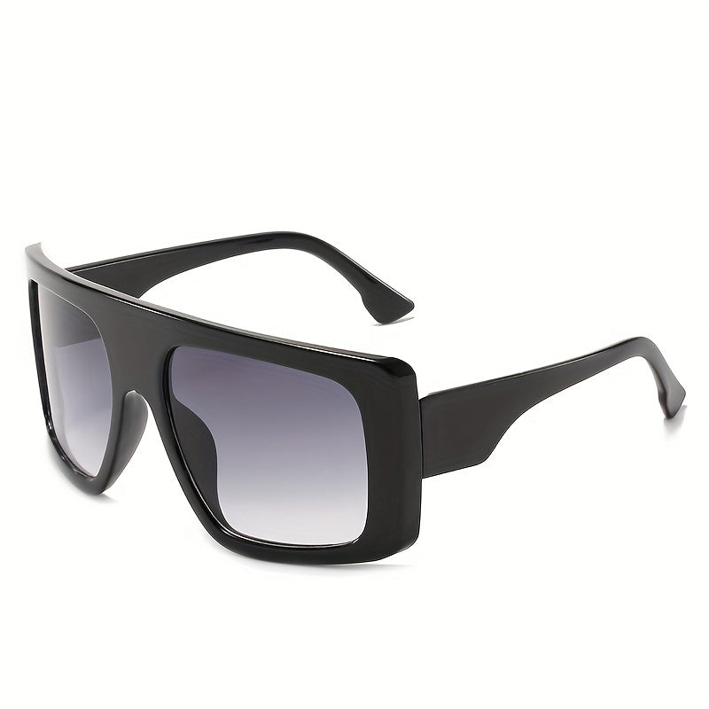 Oversized Shield Sunglasses Flat Top Gradient UV400