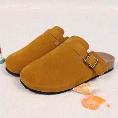 Casual Buckle Strap Mules - Women's Suede Clogs