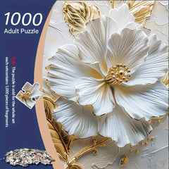1000pcs 3D Relief & Golden Floral Jigsaw Puzzle Home Decor