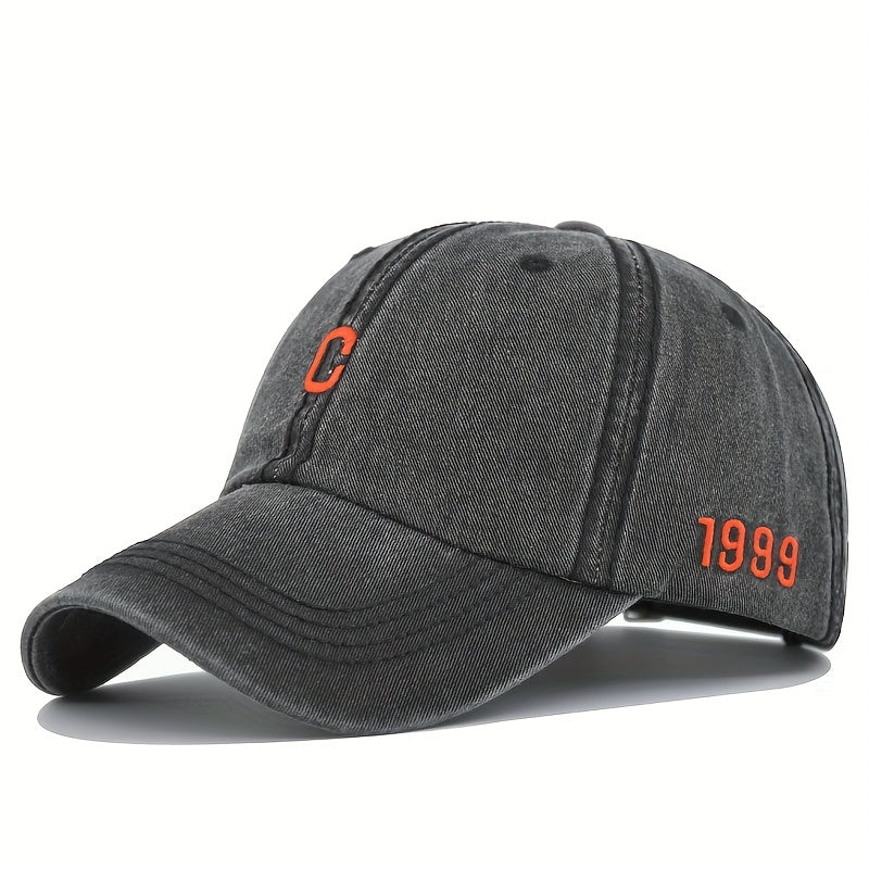 Distressed C Embroidered Sun Hat Baseball Cap