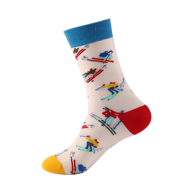 Men's Novelty Crew Socks for Outdoor Activities