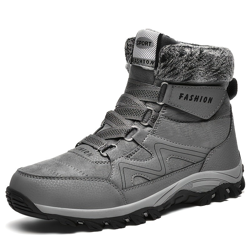 Men's Warm Plush Snow Boots Outdoor Cold Weather Hiking Boots