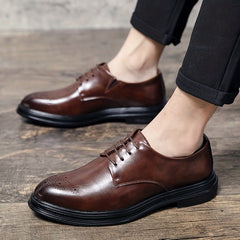 Men's Brogue Derby Shoes Lace up Front Outdoor Dress Shoes for Men
