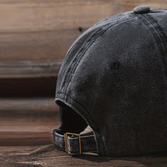 Metal Pin Decor Baseball Cap Washed Distressed Solid Cotton Sun Hats