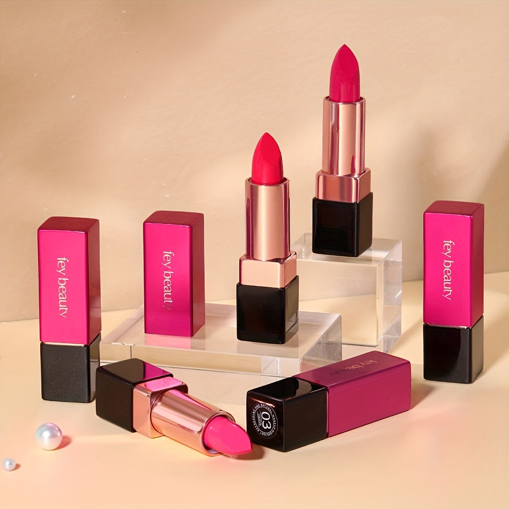 6 Colors Glitter Finish Matte Lipstick Waterproof Smudge Proof