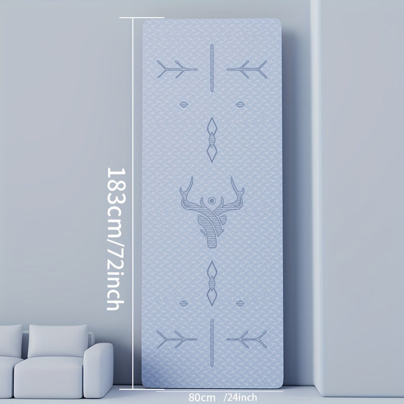 Non-slip Fitness Mat 6.0ft Yoga Mat with Posture Line