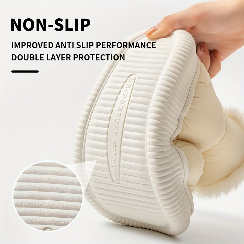 Plush Lined Slipper Boots Waterproof Thermal Snow Boots