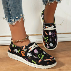 Halloween Elements Print Low Top Casual Shoe Lightweight