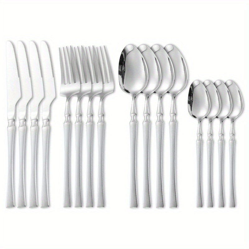 16pcs Stainless Steel Cutlery Set for Dining and Desserts