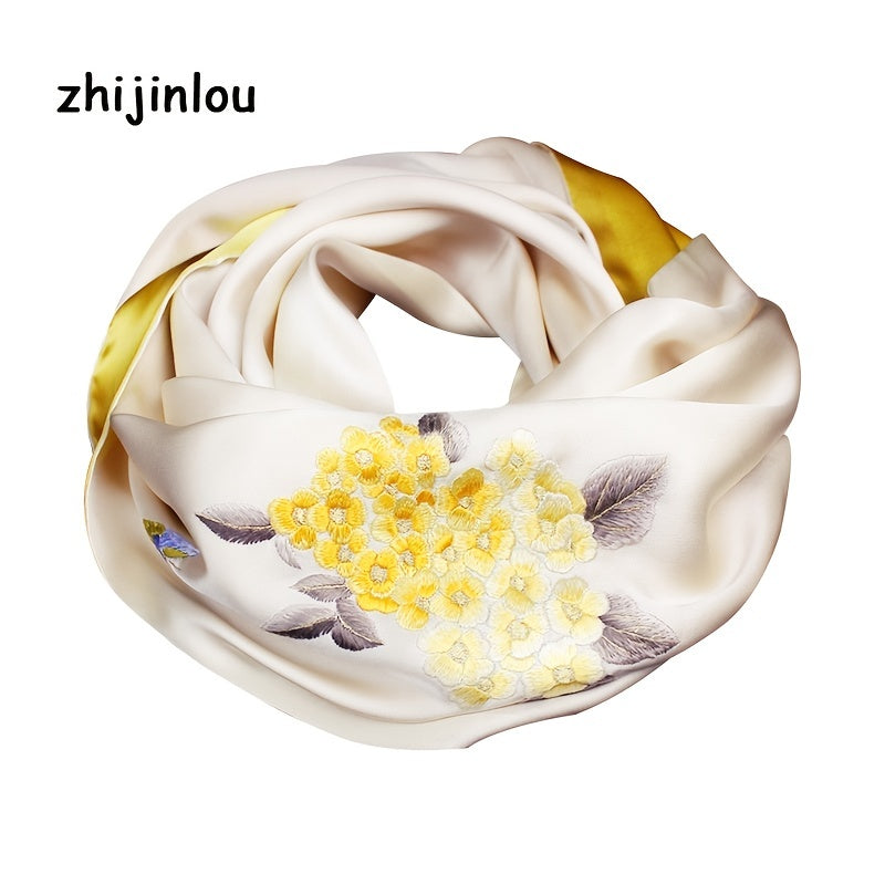 Double Layer Silk Scarf SuZhou Embroidery Phalaenopsis Butterfly Shawl