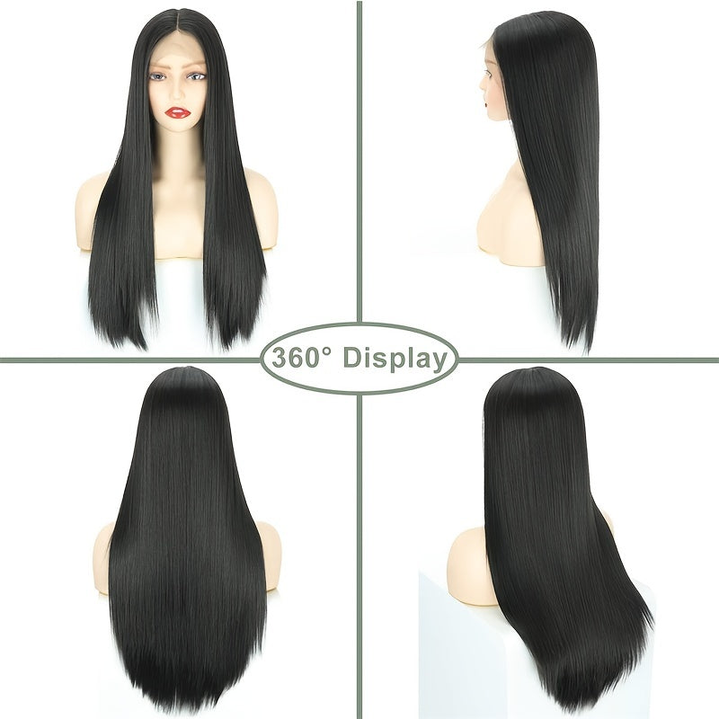 Long Straight Lace Front Wig 26 Inch Synthetic Wig for Women