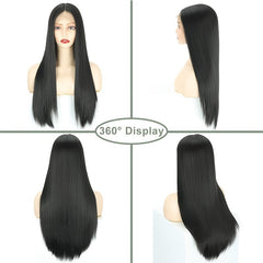 Long Straight Lace Front Wig 26 Inch Synthetic Wig for Women