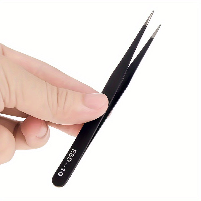 6pcs Stainless Steel Tweezers Multifunctional Tool For Model Making