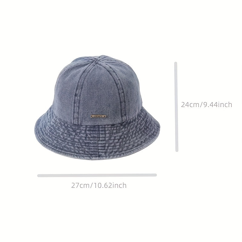 Denim Bucket Hat Men's Women's Versatile Retro Basin Hat
