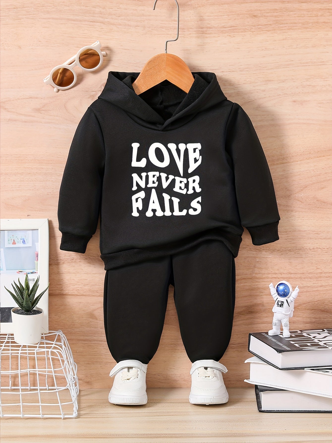 Baby Love Print Hoodie Trousers Set