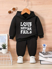 Baby Love Print Hoodie Trousers Set