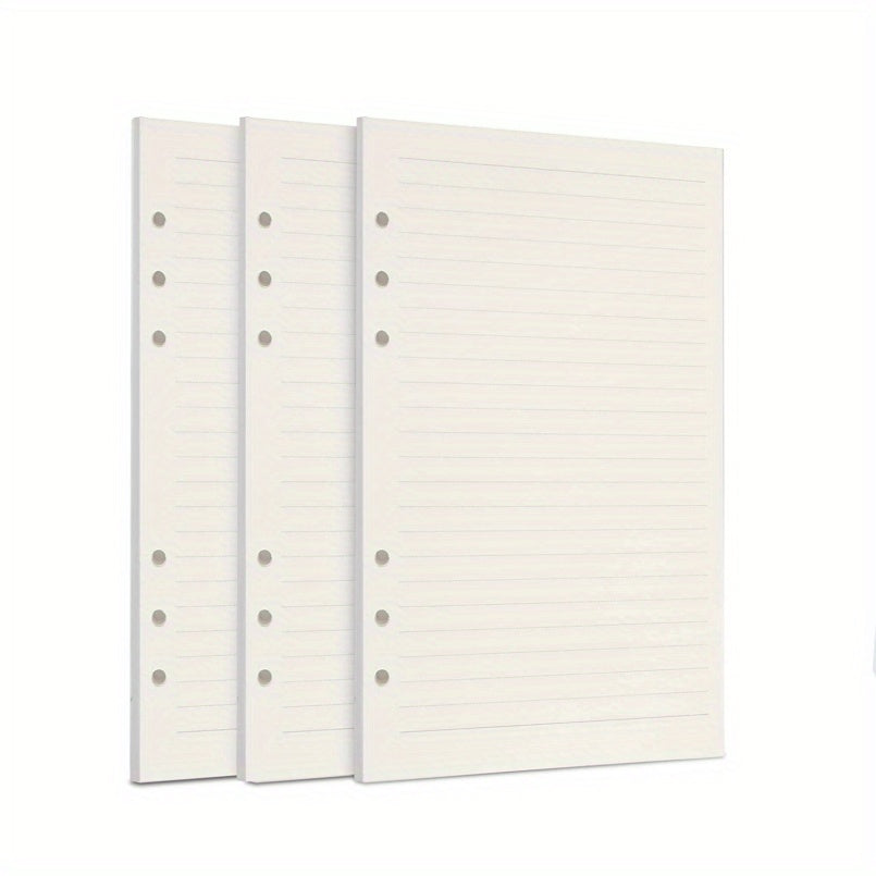 A5 Planner Filler Paper 6 Hole Punched 100gsm 270 Pages Beige Lined