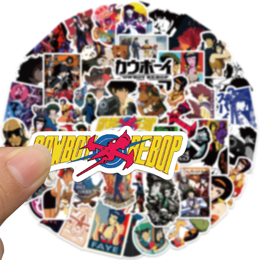 50 Sheets Cowboy Anime Stickers Waterproof DIY Skateboard Computer Car Decals