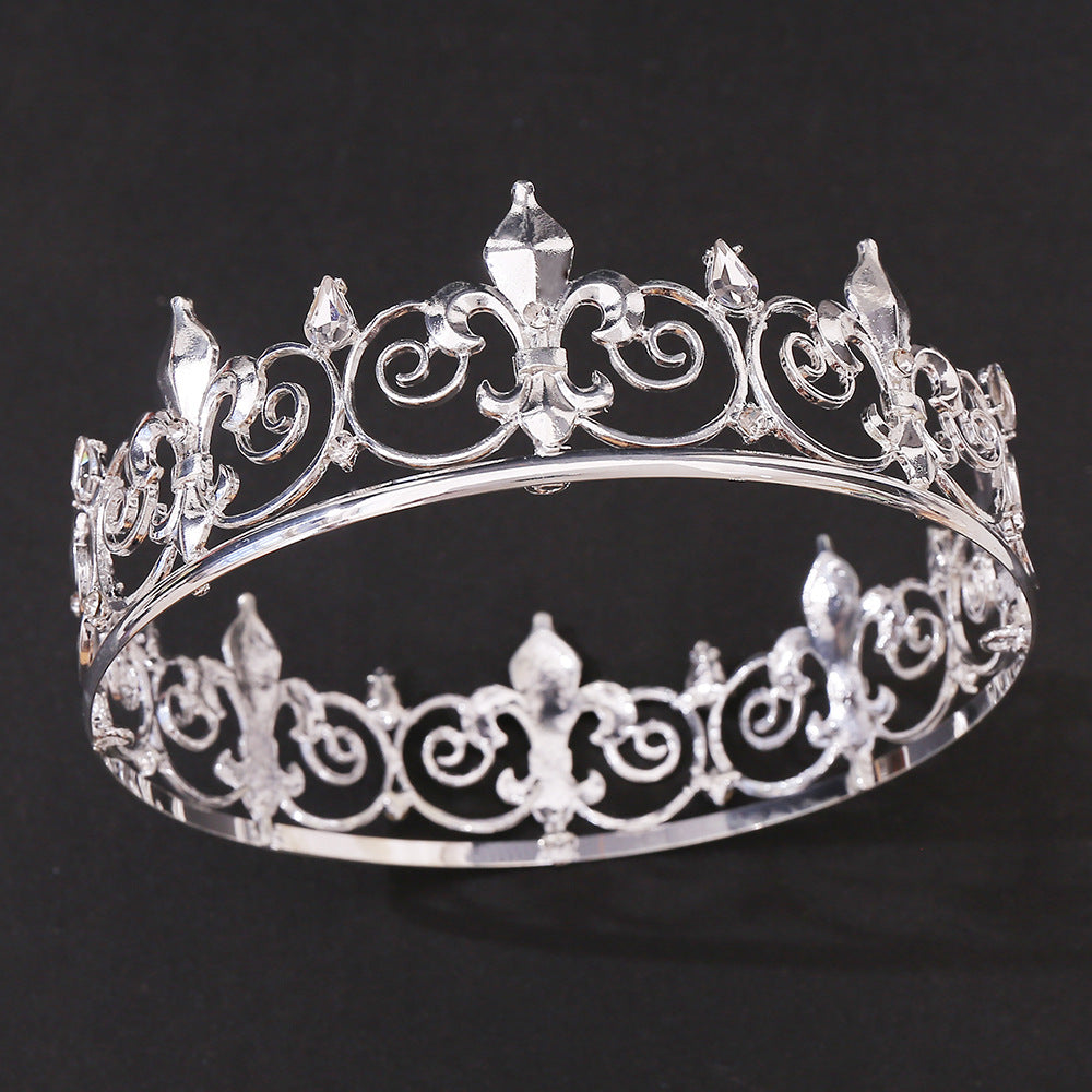 Royal Round Crown Metal Crowns And Tiaras For Cosplay Prom Party Decorations