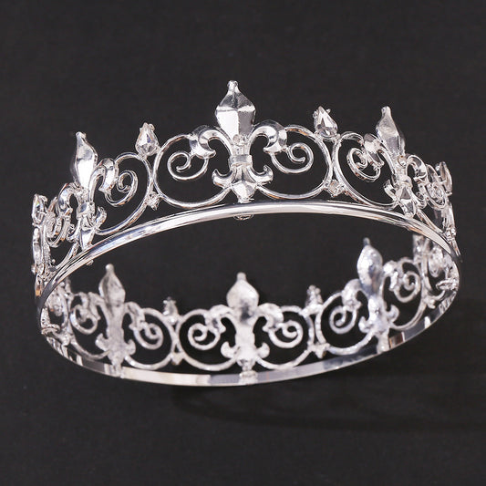 Royal Round Crown Metal Crowns And Tiaras For Cosplay Prom Party Decorations
