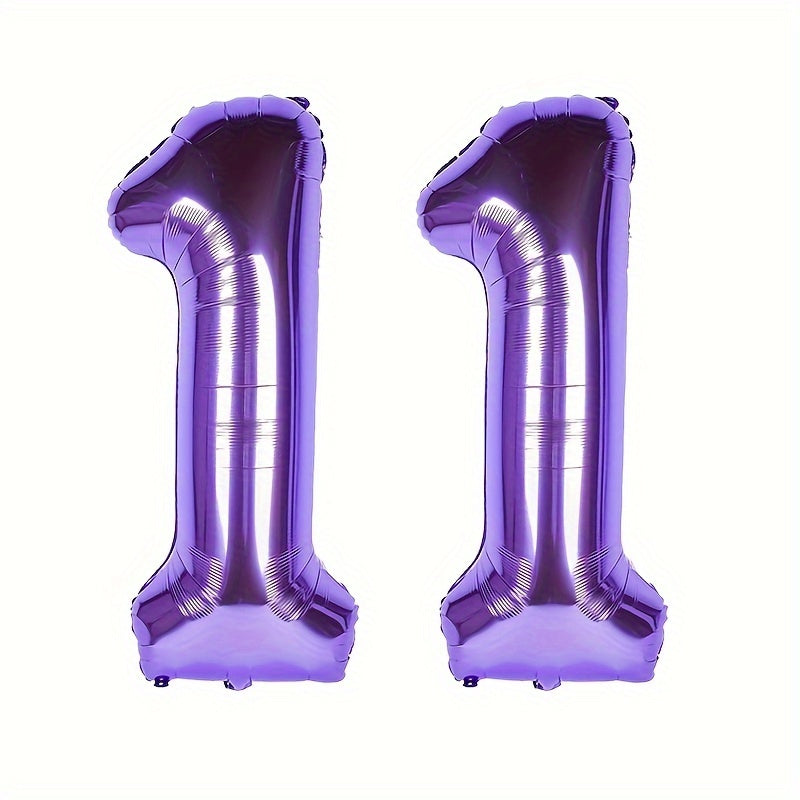 Giant Purple Number Helium Foil Balloons + Roll - Large Party Decoration
