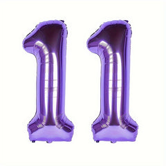Giant Purple Number Helium Foil Balloons + Roll - Large Party Decoration