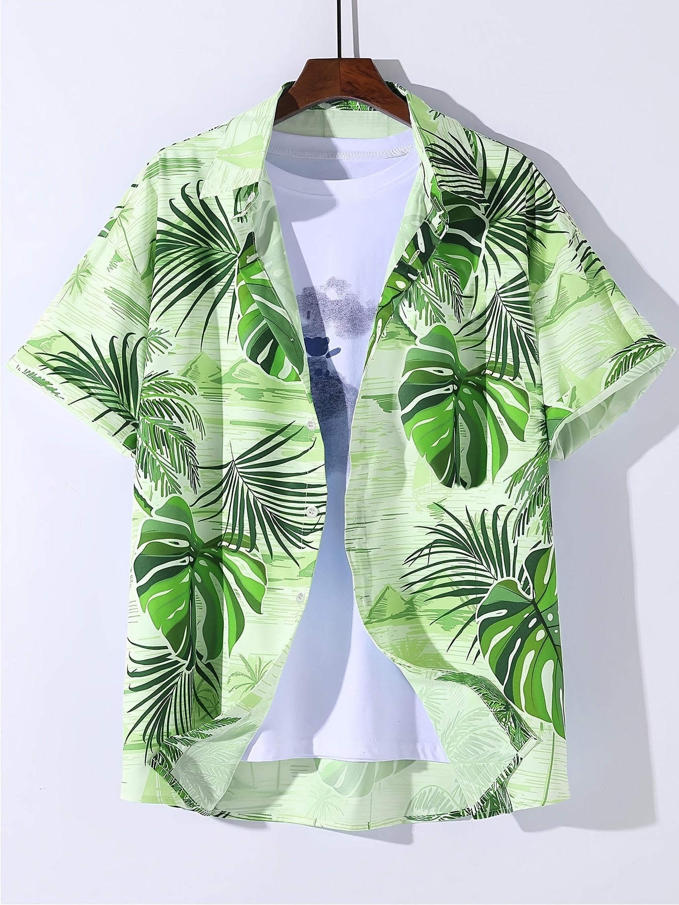 Tropical Hawaiian Shirt Men's Allover Print Button Up Short Sleeve