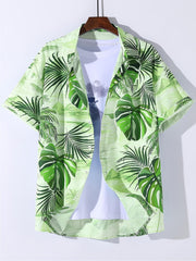 Tropical Hawaiian Shirt Men's Allover Print Button Up Short Sleeve