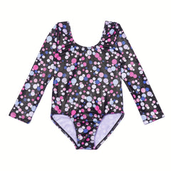 Girl's Polka Dot Gymnastics Suit One Piece Outfit