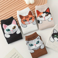 Girls Kids Cat Pattern Socks Casual Sport Children s Socks