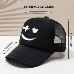 Cartoon Print Baseball Cap Summer Sunshade Mesh Peaked Cap