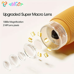 RIVGOT 2 Inch 1000X Handheld Digital Microscope Toy